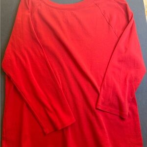 Talbots‎ Vibrant Red Orange 3/4 Sleeve Top Size XL